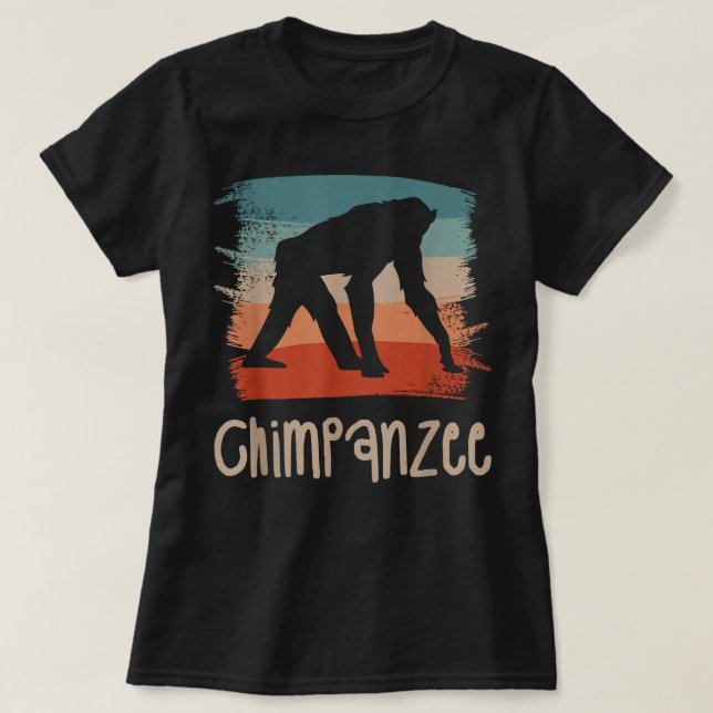 Retro Vintage Chimpanzee Chimpanzees T Shirt (Design framsida)