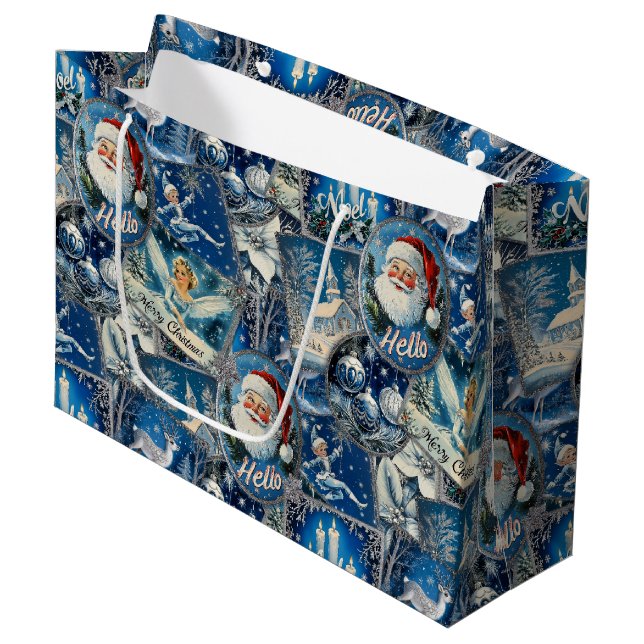 Retro Vintage Christmas: Blue Collage (Framsidan Vinklad)