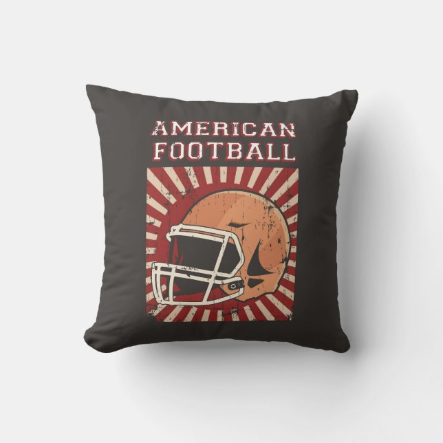 Retro Vintage Classic Blue American Football Kudde (Framsida)
