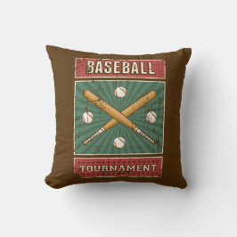 Retro Vintage Classic Brown Baseball Fladdermöss T Kudde