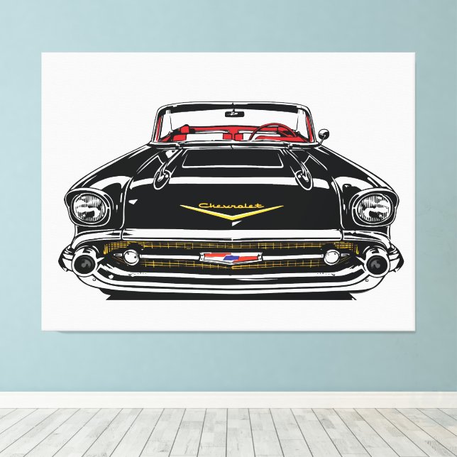 Retro Vintage Classic Car Front Pop Art Canvastryck (Insitu (trägolv))