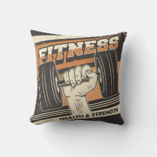 Retro Vintage Classic Classic Fitness Dumbells Kudde