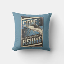 Retro Vintage Classic Grunge Blue Borta Fishing