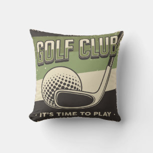 Retro Vintage Classic Grunge Golf-Klubb Kudde