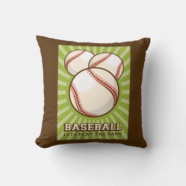 Retro Vintage Classic Grunge Grönt Baseball Kudde (Framsida)