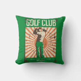 Retro Vintage Classic Grunge Grönt Golfer Kudde