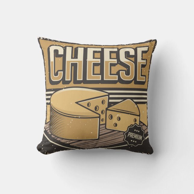 Retro Vintage Classic Grunge Round Cheese Kudde (Framsida)