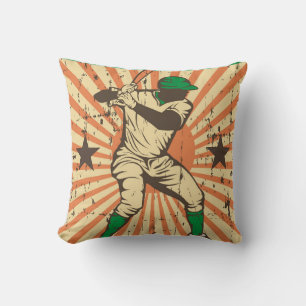 Retro Vintage Classic Star baseball-spelare Kudde