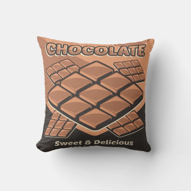 Retro Vintage Classic Sweet Brown Chocolate Kudde (Framsida)