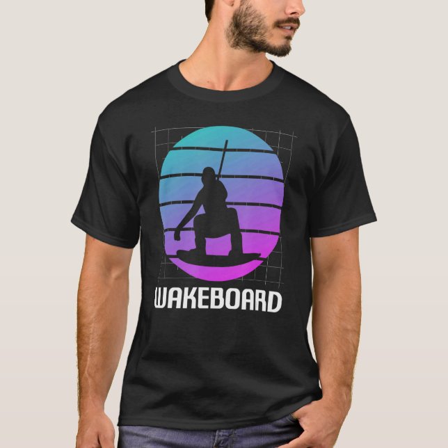 Retro Vintage Classic Wakeboard Wakeboarding Wakeb T Shirt (Framsida)