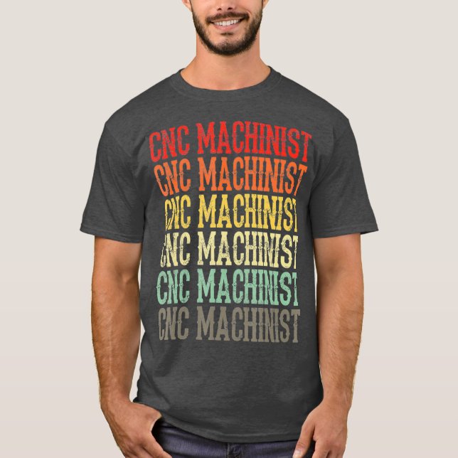 Retro Vintage CNC-maskinist T Shirt (Framsida)