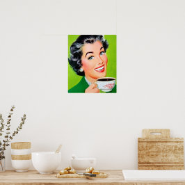 Retro vintage Coffee dam poster