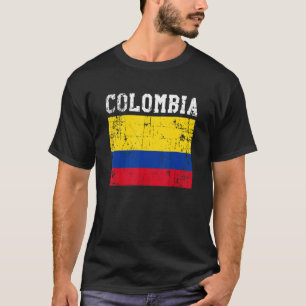 Retro Vintage Colombia Flagga Columbian Roots T Shirt