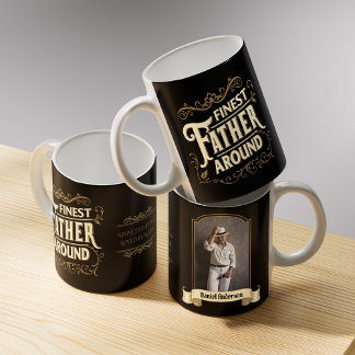 Retro Vintage Coola Elegant Typografi Far citat Kaffemugg