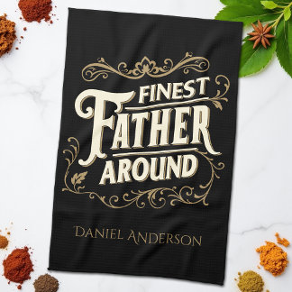 Retro Vintage Coola Elegant Typografi Far citat Kökshandduk