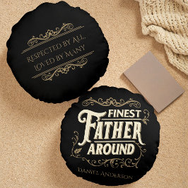 Retro Vintage Coola Elegant Typografi Far citat Rund Kudde