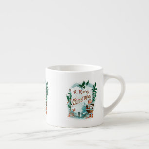 Retro Vintage-Coolan Santa Hälsning Espressomugg