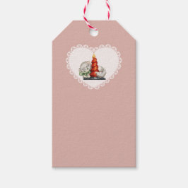 Retro Vintage Coquette Baby djur Cat Gingham Presentetikett