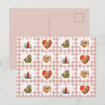 Retro Vintage Coquette Baby Djur Gingham