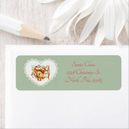 Retro Vintage Coquette Pastel Baby djur Hjort Returadress Etikett