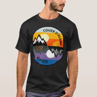 Retro Vintage Couer Alene Idaho Souvenir Camping T Shirt