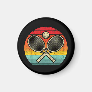 Retro Vintage Crossed Tennis Racket - Sports Älska Magnet