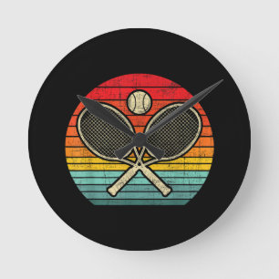 Retro Vintage Crossed Tennis Racket - Sports Älska Rund Klocka