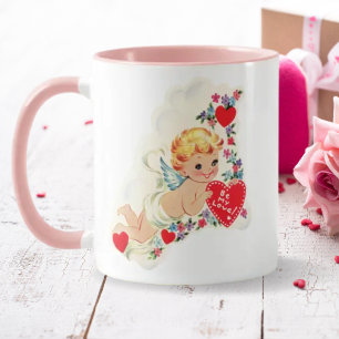 Retro Vintage Cupid Be My Love Valentine's Day Mugg