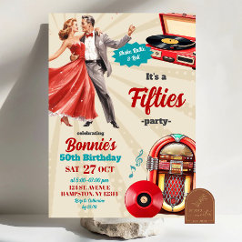 Retro Vintage Dance Fifties Vuxen Party Inbjudningar