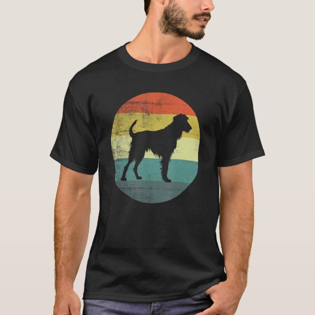 Retro Vintage Design Irish Wolfhound Dog T Shirt (Framsida)