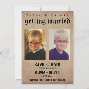 Retro vintage dessa ungar gifter sig spara datumet