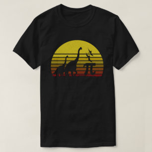 Retro Vintage Dinosaur silhouette Pi Dag 3.14 T Shirt