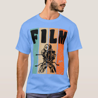 Retro Vintage Director Movie Filmmaking Camera fri T Shirt