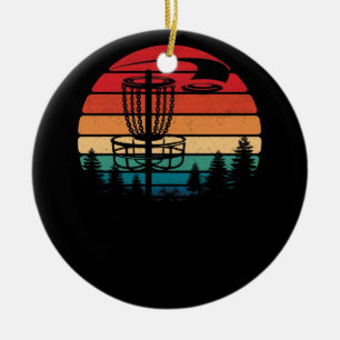 Retro Vintage Disk Golf Frolf Flies Disk Sport Julgransprydnad Keramik