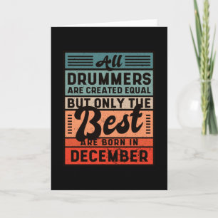 Retro Vintage Drummer Birthday december Kort