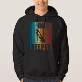 Retro-Vintage-dykningsenhet Gå djupare ned-Flagga Hoodie