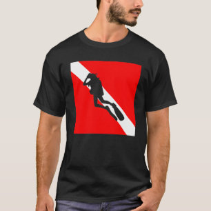 Retro-Vintage-dyna Deep Blue Diver Down-Flagga T Shirt