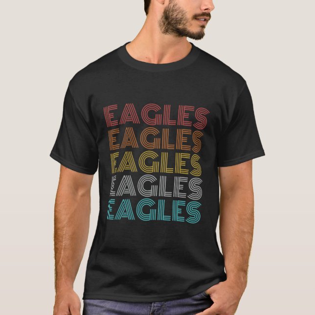 Retro Vintage Eagles T Shirt (Framsida)