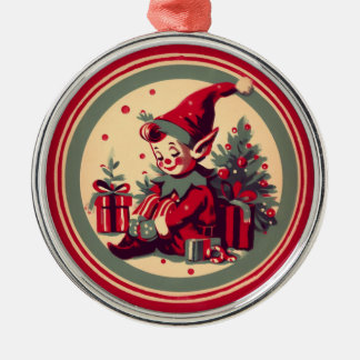 Retro Vintage Elf Ornament