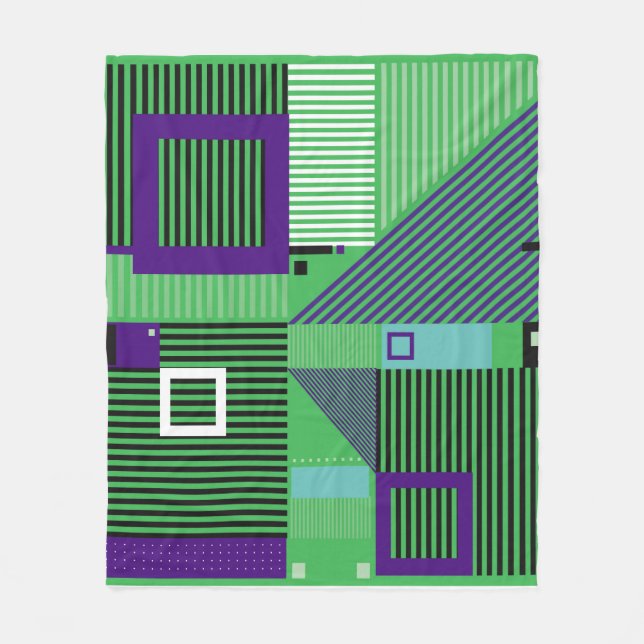 Retro vintage ememphis mode stil mönster. Illus Fleecefilt (Framsidan)