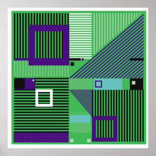 Retro vintage ememphis mode stil mönster. Illus Poster