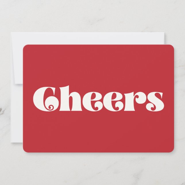 Retro-vintage - enkel Cheers Julkort (Framsida)
