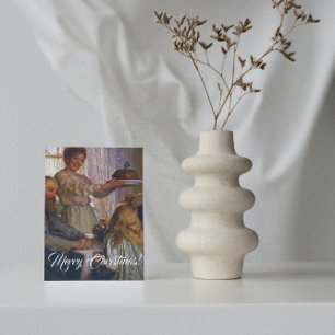 Retro Vintage-familjens Kväll-middag tillsammans Helg Vykort