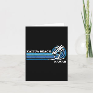 Retro Vintage Familjesemester Hawaii Kailua Strand Kort