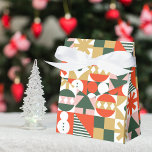 Retro Vintage Färgfläckig skandinavisk jul Presentaskar<br><div class="desc">Retro Vintage Färgfläckig skandinavisk favoritruta för jul</div>