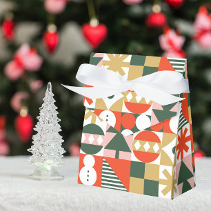 Retro Vintage Färgfläckig skandinavisk jul Presentaskar