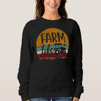 Retro Vintage Farm Life Farming Tractor Family Far T Shirt