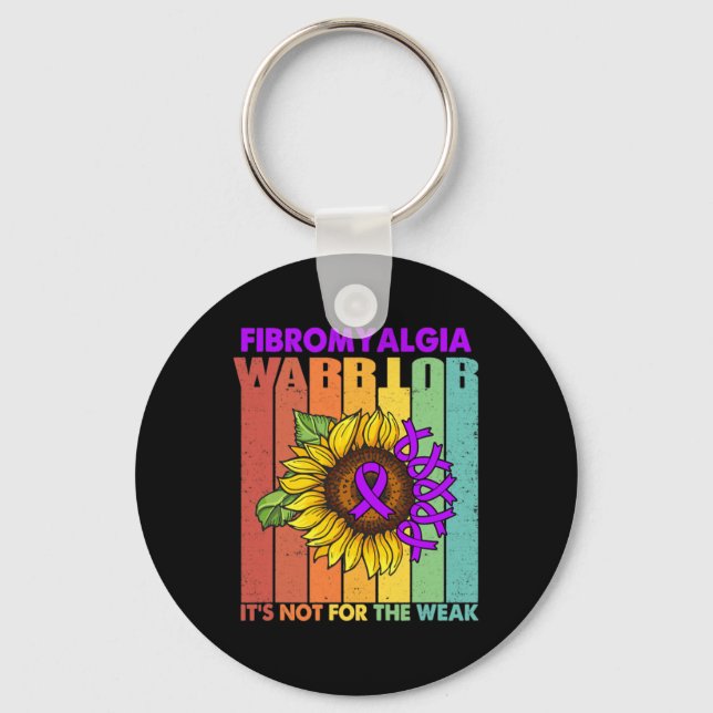 Retro Vintage Fibromyalgia Awareness Not Weak Purp Nyckelring (Framsida)