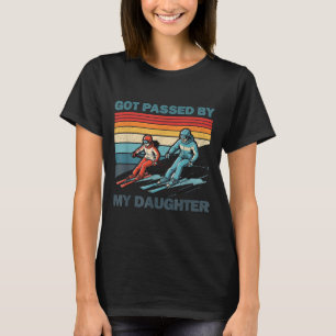 Retro vintage fickarvet från dottern rolig skidåkn t shirt
