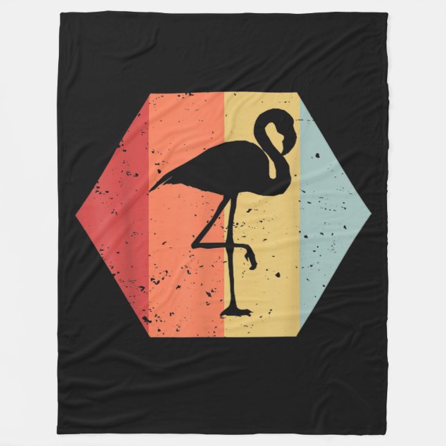 Retro Vintage Flamingo | Cute Flamingo Älskare Fleecefilt (Framsidan)